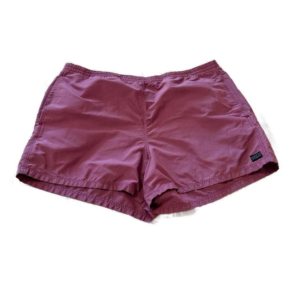 Vintage Patagonia Baggies Nylon Elastic Waist Shorts Purple Made in USA